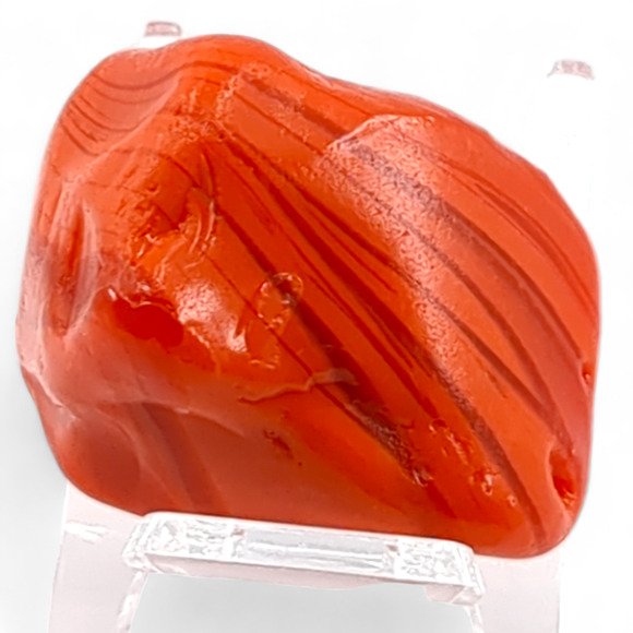 Orange Swirl Art Glass Pocket Stone Slag Tumbled Cullet Sorcerers Stone #4S92 - Picture 3 of 7